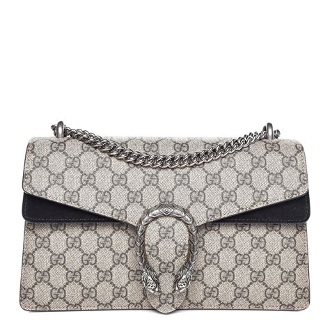 gucci gg supreme monogram small dionysus shoulder bag black|gucci dionysus bag suede.